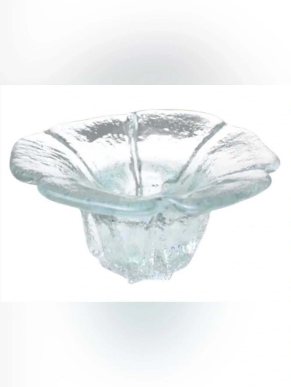 Vintage Blenko handcrafted flower glass candle holder